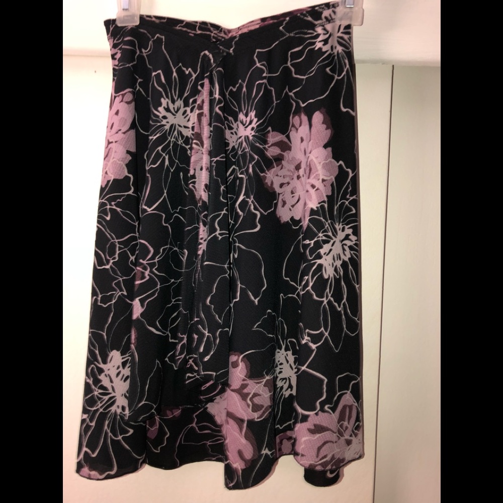 Purple and black stretchy flared skirt